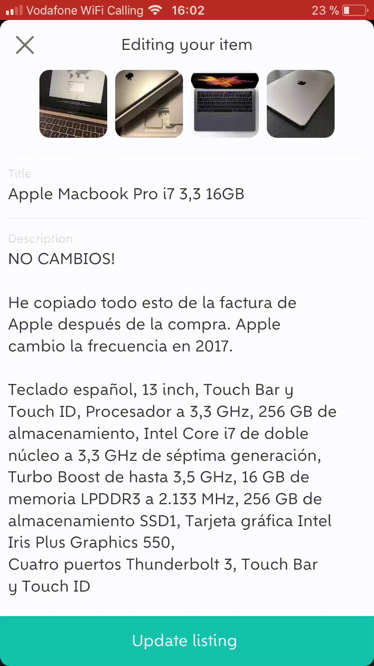 New 'screen' appear when going BACK